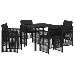 vidaXL Conjunto de Comedor de Jard&iacute;n 5 pcs Negro