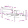 vidaXL Estructura de cama sin colchón madera de pino blanca 90x200 cm