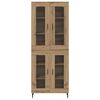 vidaXL Aparador alto 2 pcs Roble artesanal