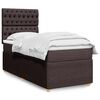 vidaXL Cama box spring con colch&oacute;n tela marr&oacute;n oscuro 90x190 cm