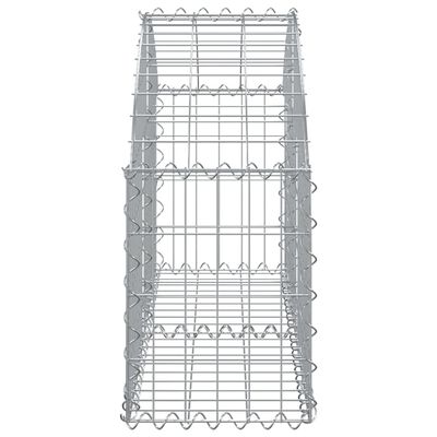 vidaXL Cesta de gaviones forma arco hierro galvanizado 100x30x40/60 cm