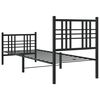 vidaXL Estructura cama sin colch&oacute;n con estribo metal negro 80x200 cm