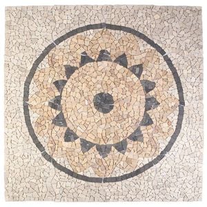 vidaXL Mosaicos con Patr&oacute;n de Girasol Multicolor 120 x 120 cm M&aacute;rmol