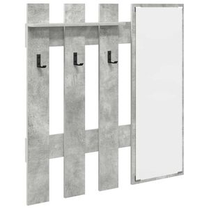 vidaXL Perchero de pared con espejo Gris Concreto 100 x 10 x 100 cm