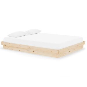vidaXL Estructura de cama doble sin colch&oacute;n madera maciza