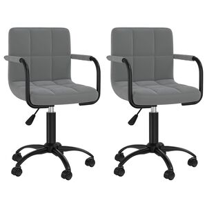 vidaXL Sillas de comedor giratorias 2 unidades terciopelo gris oscuro