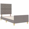 vidaXL Estructura de cama con cabecera Taup&eacute; 90 x 190 cm tela