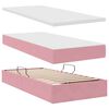 vidaXL Cama con almacenamiento Rosa 100 x 200 cm Terciopelo