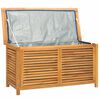 vidaXL Caja de almacenaje de jard&iacute;n con bolsa teca maciza 114x50x58 cm