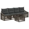 vidaXL Conjunto de sof&aacute;s de jard&iacute;n 5 pcs Gris rat&aacute;n sint&eacute;tico