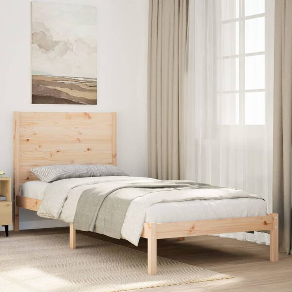 vidaXL Cama extralarga sin colchón madera maciza 100x210 cm