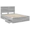 vidaXL Estructura de cama Gris Sonoma 140 x 190 cm Madera Ingenieril
