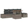 vidaXL Conjunto de sof&aacute;s de jard&iacute;n 6 uds. Gris rat&aacute;n sint&eacute;tico