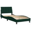 vidaXL Estructura de cama sin colch&oacute;n Hanko terciopelo verde oscuro 90x200cm
