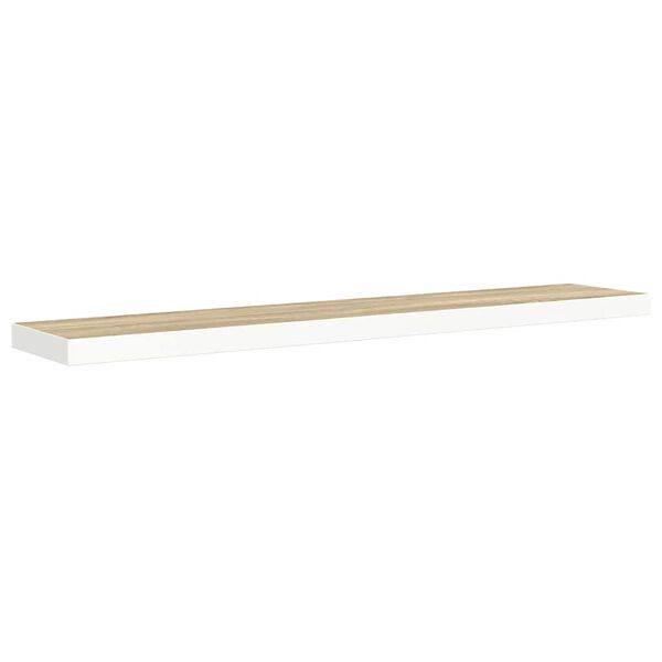 vidaXL Estante flotante de pared MDF roble y blanco 120x23,5x3,8 cm