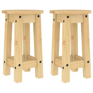 vidaXL Taburetes altos de cocina 2 uds madera maciza de pino