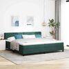 vidaXL Cama tipo Box Spring Verde oscuro 200 x 200 cm Poli&eacute;ster