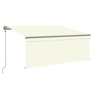 vidaXL Toldo autom&aacute;tico con persiana LED sensor de viento crema 3x2,5m