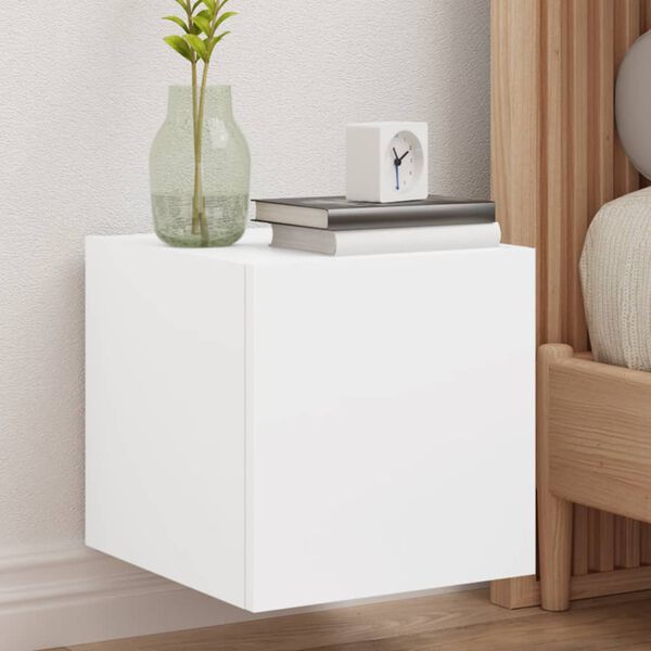 vidaXL Mueble de TV de pared con luces LED blanco 30,5x35x30 cm
