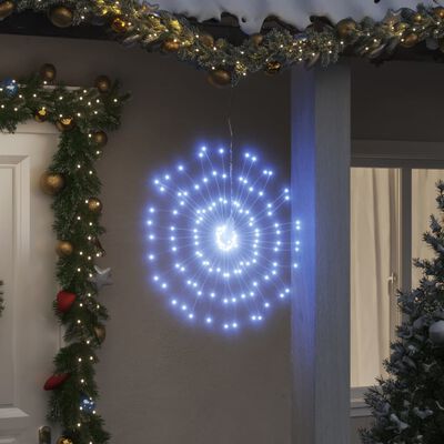 vidaXL Luces de Navidad de estrellas 2 uds 140 LED blanco frío 17 cm