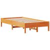 vidaXL Estructura de cama sin colch&oacute;n madera maciza marr&oacute;n 120x190 cm