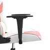 vidaXL Silla gaming de masaje cuero sint&eacute;tico blanco y rosa