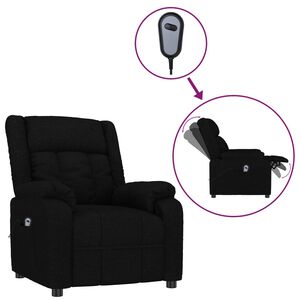 vidaXL Sill&oacute;n reclinable el&eacute;ctrico de tela negro