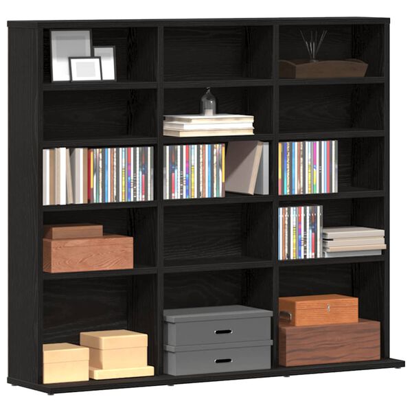 vidaXL Mueble para CD roble negro 100x23x89,5 cm madera ingeniería
