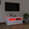 vidaXL Mueble de TV con luces LED blanco brillante 90x35x40 cm
