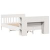 vidaXL Cama con estanter&iacute;a sin colch&oacute;n madera maciza blanca 140x200 cm