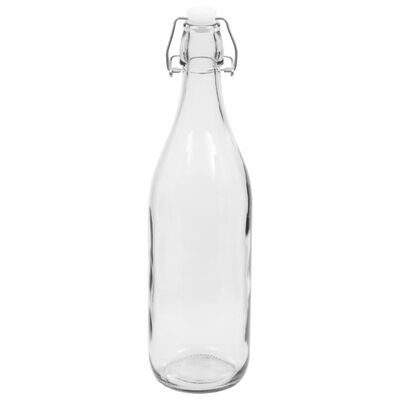vidaXL Botellas de vidrio con cierre de clip 24 unidades 1 L