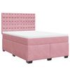 vidaXL Cama box spring con colch&oacute;n terciopelo rosa 160x200 cm