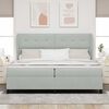 vidaXL Cama tipo Box Spring Gris Claro 200 x 200 cm Terciopelo