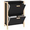 vidaXL Mueble zapatero madera contrachapada negro 57,5x33x80 cm
