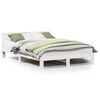 vidaXL Estructura de cama sin colch&oacute;n madera maciza blanca 120x190 cm