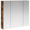 vidaXL Armario con espejo de ba&ntilde;o Roble ahumado 80 x 14.5 x 70 cm