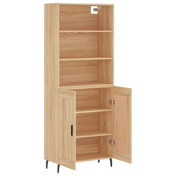 vidaXL Aparador alto madera contrachapada color roble 69,5x34x180 cm