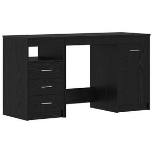 vidaXL Escritorio con caj&oacute;n 2 uds. Roble Negro 140 x 50 x 76 cm