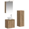 vidaXL Juego de muebles de ba&ntilde;o 4 pcs Roble Artesanal