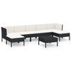 vidaXL Set de muebles de jard&iacute;n 8 pzas y cojines rat&aacute;n sint&eacute;tico negro