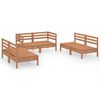 vidaXL Juego muebles de jard&iacute;n 6 pzas madera maciza pino marr&oacute;n miel