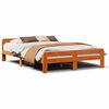 vidaXL Cama sin colch&oacute;n madera maciza de pino marr&oacute;n cera 140x200 cm