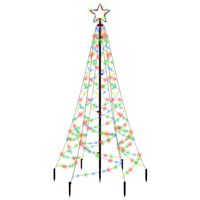 vidaXL Árbol de Navidad con pincho 200 LED de colores 180 cm