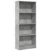 vidaXL Estanter&iacute;a de madera de ingenier&iacute;a gris hormig&oacute;n 60x24x143 cm