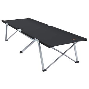 vidaXL Cama de Camping Plegable Manual Negro 194 x 62,5 x 42,5 cm