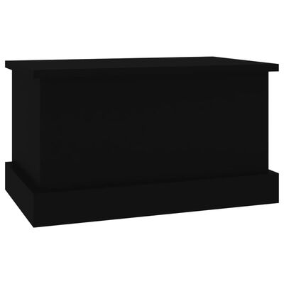vidaXL Baúl de almacenaje madera contrachapada negro 50x30x28 cm