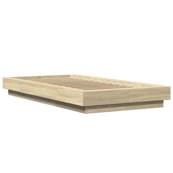 vidaXL Estructura de cama madera de ingeniería roble Sonoma 90x200 cm