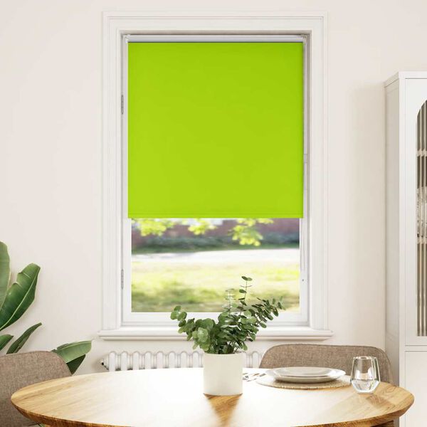 vidaXL Estor Enrollable Opaco hojas verde 85x150 cm Tela Ancho 80,7 cm