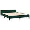vidaXL Estructura cama sin colch&oacute;n terciopelo verde oscuro 140x190 cm
