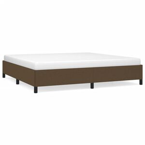 vidaXL Cama sin colch&oacute;n tela marr&oacute;n oscuro 200x200 cm